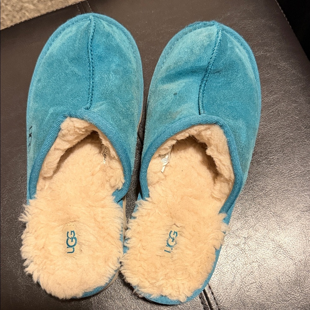 UGG Teal Suede Slippers Ugg Girls Kids Slippers